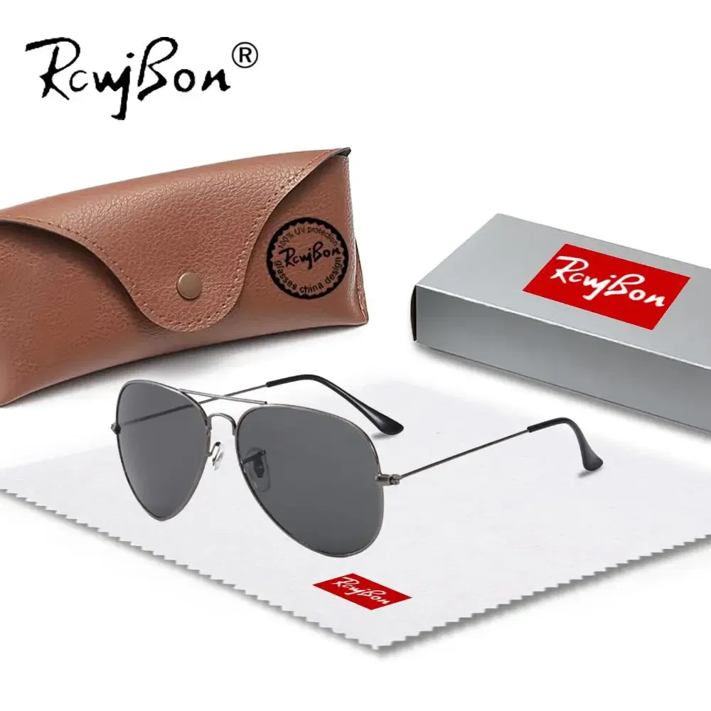 Lenses Color: WHITE, Frame Color: Red - Classic Retro Pilot Polarized Sunglasses Men Luxury Metal Black Aviation Sun Glasses Male Fashion Driving Vacation Shades UV400