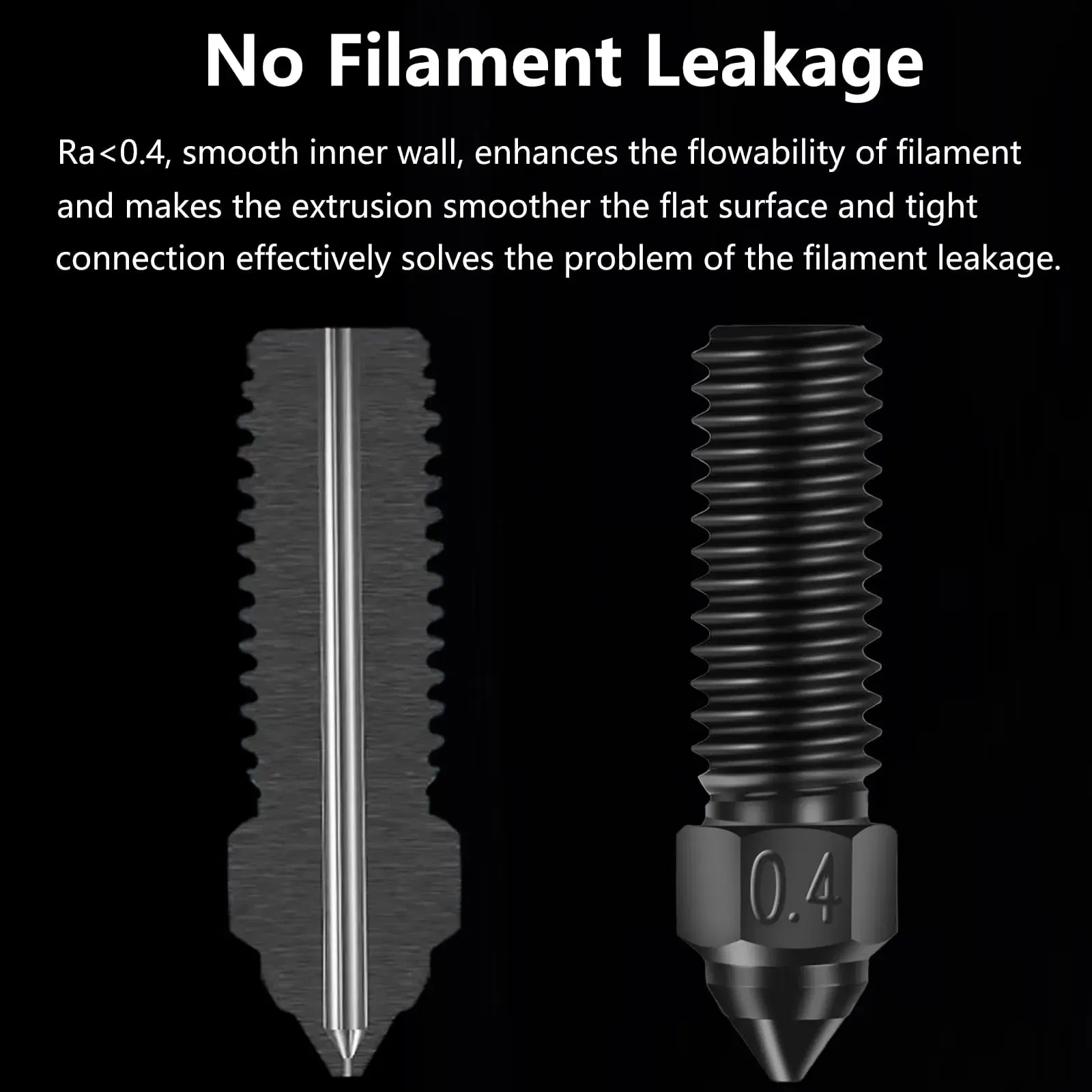 Color: Silver - Creality Ender 3 V3 KE Nozzle Har Hardened Steel Nozzle Kit 0.2/0.4/0.6/0.8/1.0/1.2mm for K1 3D Printer Parts Non Stick Filament