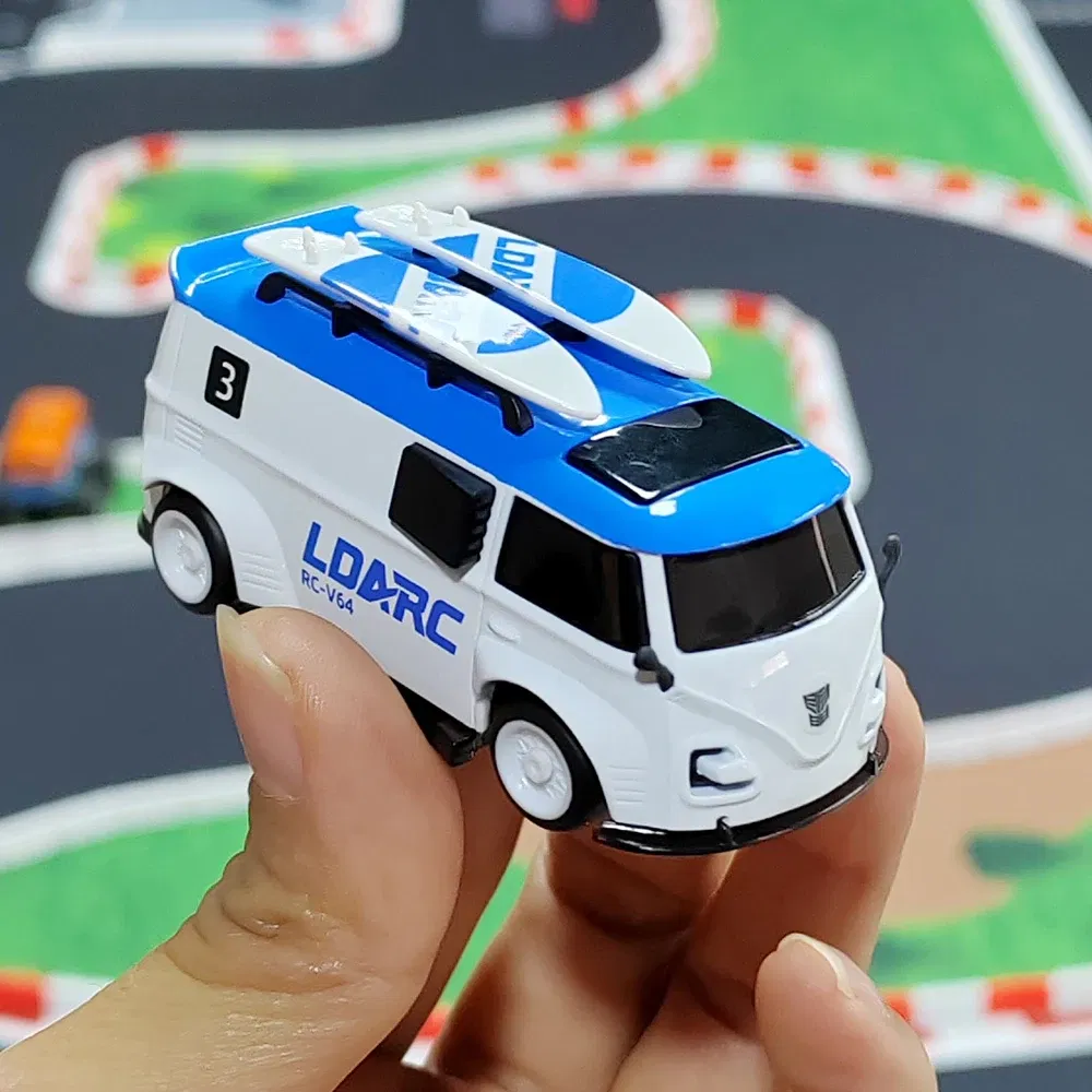 Color: Yellow - LDARC V64 1/64 MINI RC Simulated Electric Remote Control Model Car Tabletop Bus Vehicle RTR 2.4GHz Adults Children's Toys