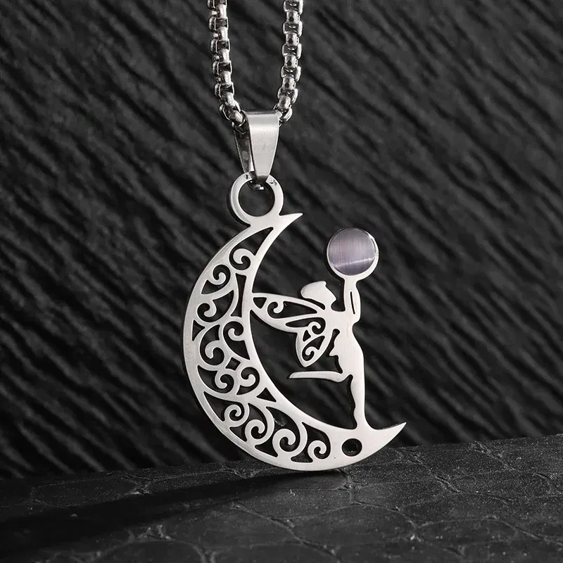 Vintage Witch Knot Necklace Stainless Steel Magic Knot Pagan Wicca Symbol Pendant for Men Women Celtic Knot Jewelry Gifts