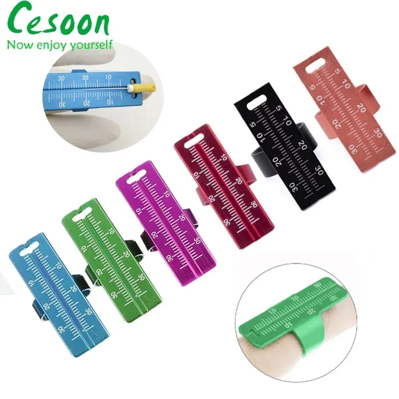 Color: Pink - 1Pc Dental Ring Ruler Colorful Dentistry Root Canal Measuring Ruler Endodontic Measuring Equipment Aluminium Alloy Instrument