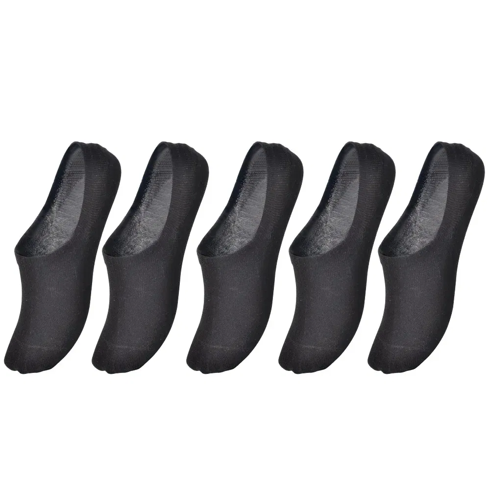 Color: black, Size: 2-3T - 5 pairs of boys girls children  soft invisible socks low  casual cotton leisure sailing anti-skid stealth non-display