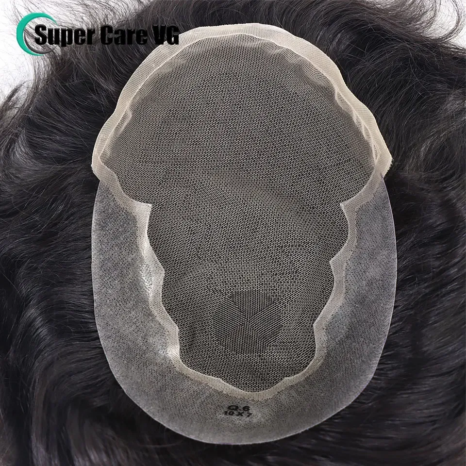 Toupee Color: 20#, Length: 6 inches, Toupee Size: 7x9 - 6*8/ 6*9/ 7*10/8*10 Lace With PU Toupee Men Breathable French Lace Front Men's Wig Human Hair Toupee Men's Replacement Systems