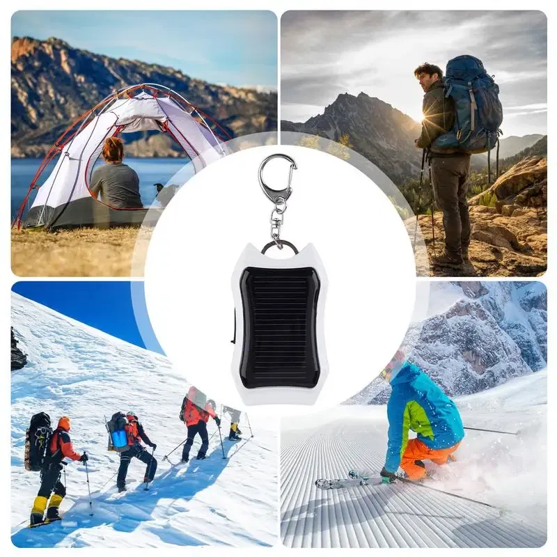 Color: Black, Ships From: CHINA - Solar Phone Charger 1500mAh Outdoor Portable Charger Waterproof Solar Charger Keychain Built-in Led Flashlight For Cell Phone