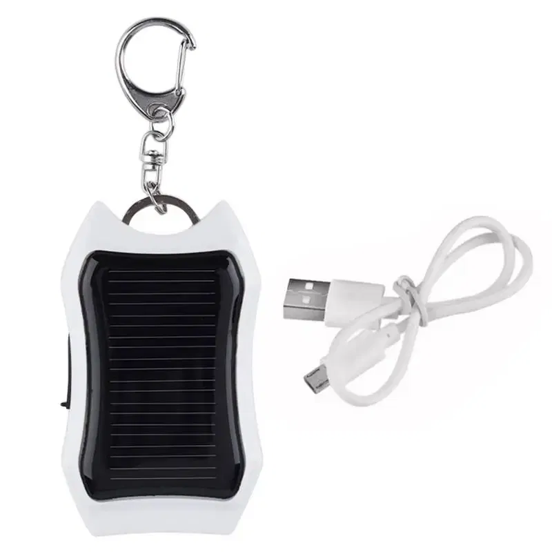 Color: Black, Ships From: CHINA - Solar Phone Charger 1500mAh Outdoor Portable Charger Waterproof Solar Charger Keychain Built-in Led Flashlight For Cell Phone