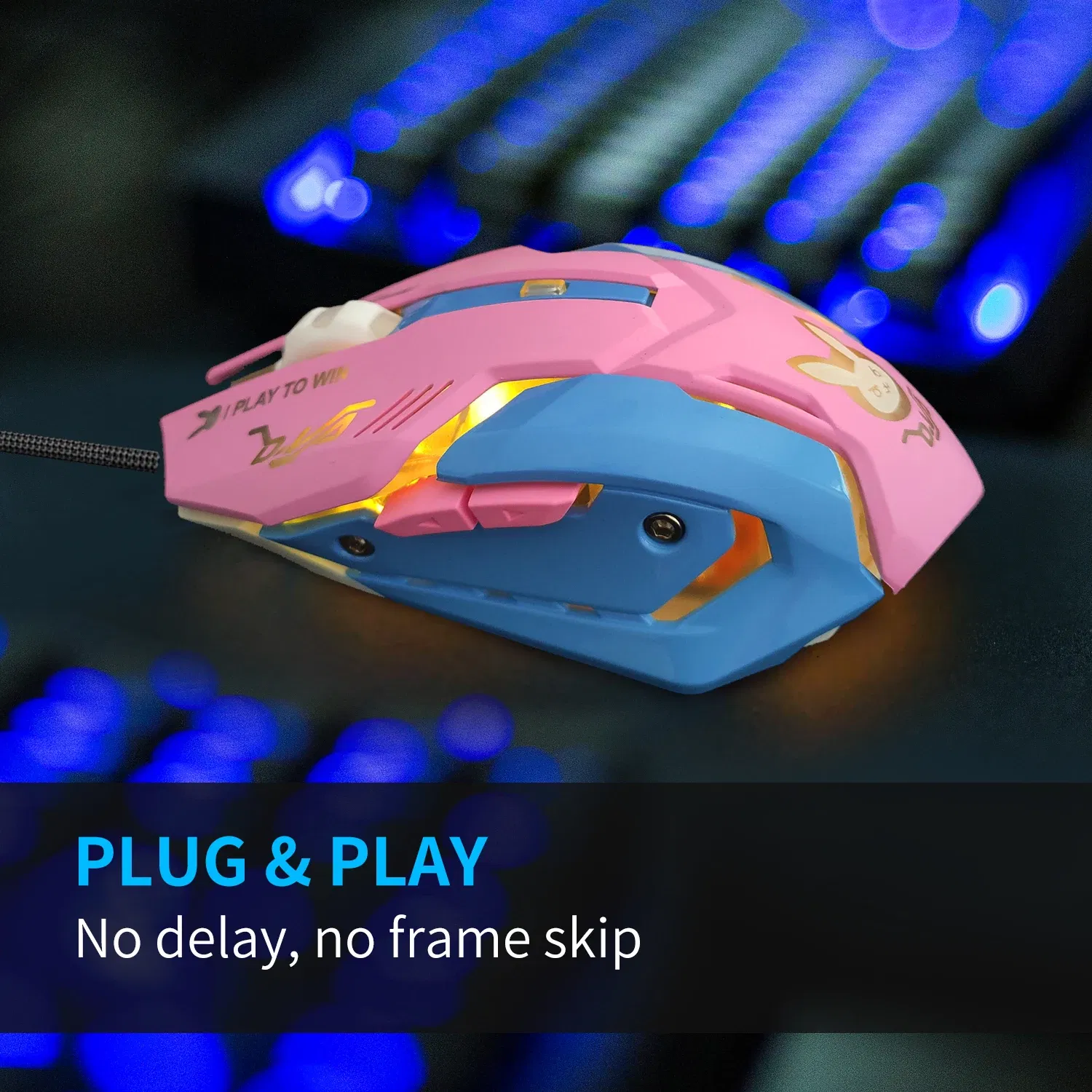 Color: WHITE - 2400DPI Gaming Mouse Color Backlit Silent Mouse USB Wired Gaming Mouse Pink Computer Professional for Lol Data Laptop