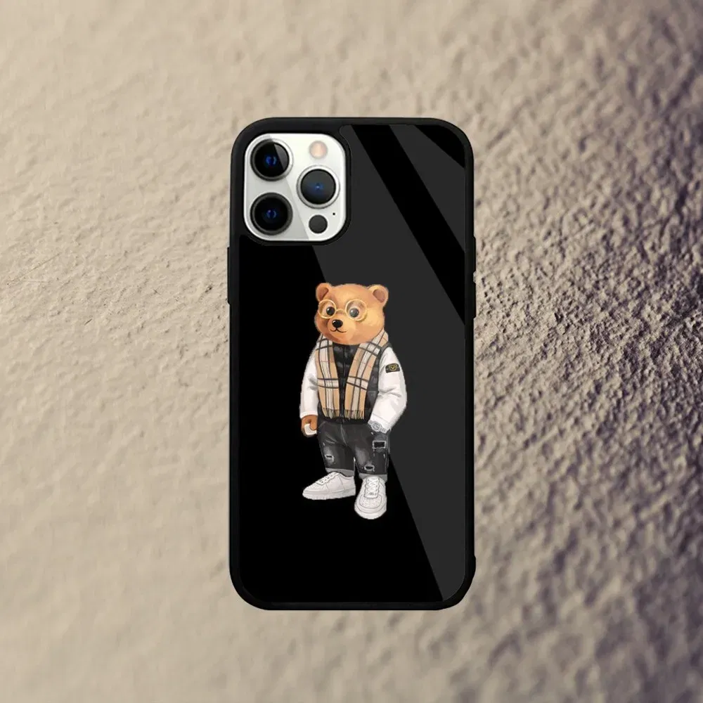 Color: Brown, Material: Neoprene - Baron F-Filou Bear Fashion Phone Case For iPhone 15,14,13,12,11,Plus,Pro,Max Mini Magsafe Magnetic Wireless Charging