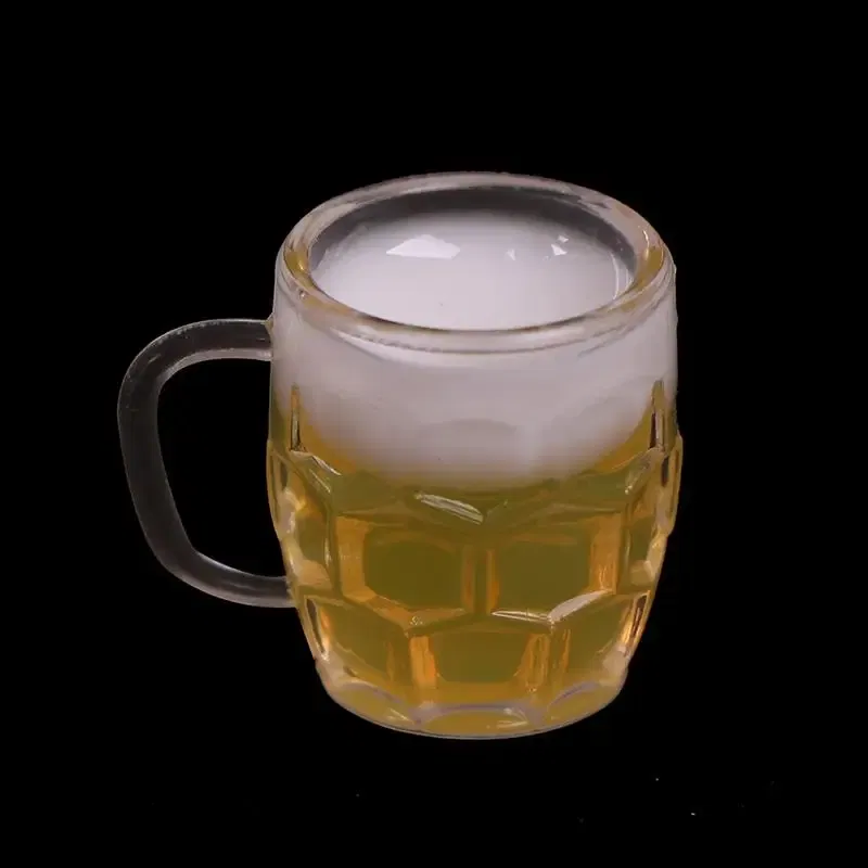 Color: Chocolate - 2/4/5/10pcs Miniature Resin beer cups Red Wine bottles Model Kitchen Furniture Accessory dinnerware Dollhouse Summer Must