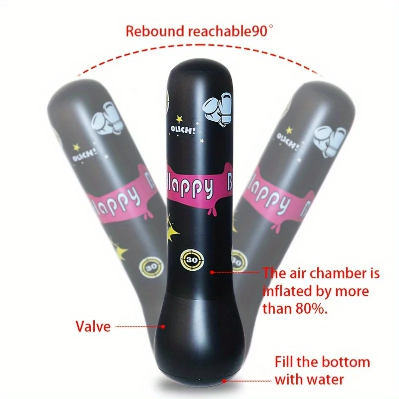 Color: GRAY - Inflatable Bopper Kids Punching Bag with Bounce-Back Action Inflatable Punching Bag for Kids Presents Inflatable Toys for Kids
