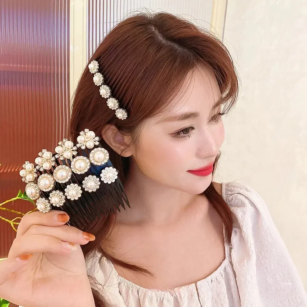 Color: Lavender - Hair Combs Bangs Hair Clips Non-slip Broken Hair Pins for Women Girl Back Head Headdresses Korean Hairs Accessories New Headwear