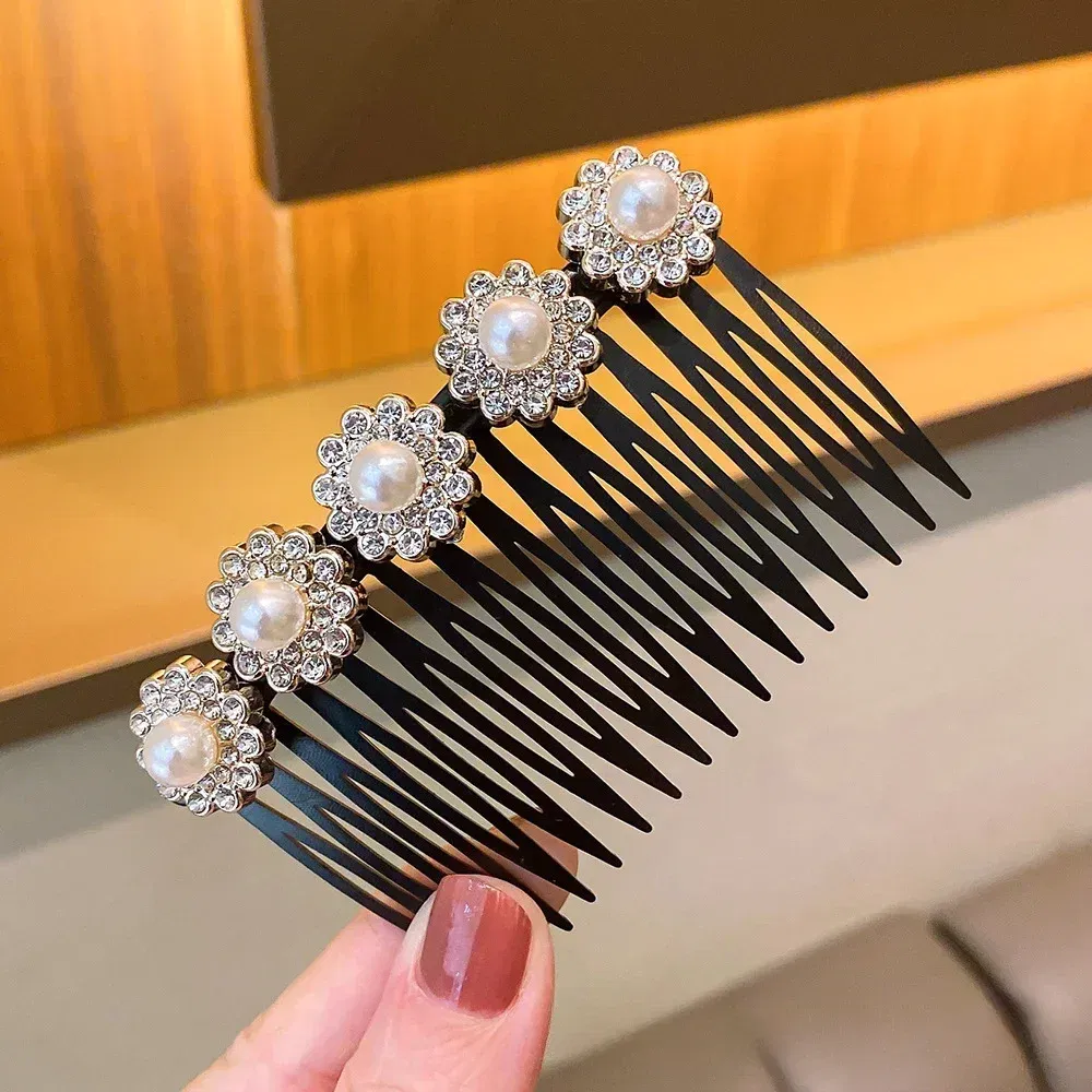 Color: Lavender - Hair Combs Bangs Hair Clips Non-slip Broken Hair Pins for Women Girl Back Head Headdresses Korean Hairs Accessories New Headwear