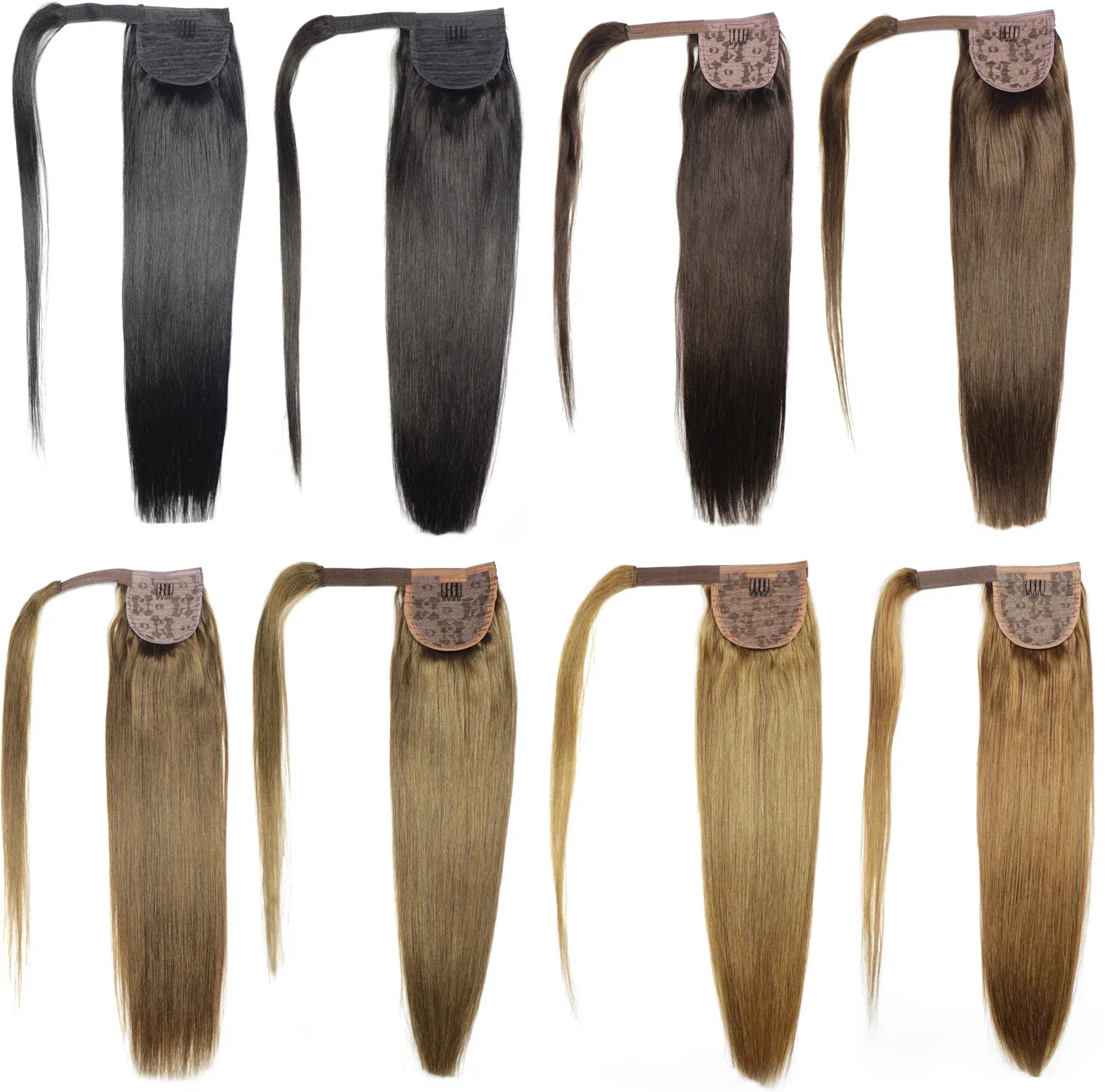 Color: P27/613, Life Span: 6 Months With Proper Care, Stretched Length: 24inches, Longest Hair Proportion: 35%-45% - ZZHAIR 100% Human Hair Extensions 16"-28" Machine Made Remy Magic Wrap Around Ponytail 60g-120g Clip In Horsetail Stragiht