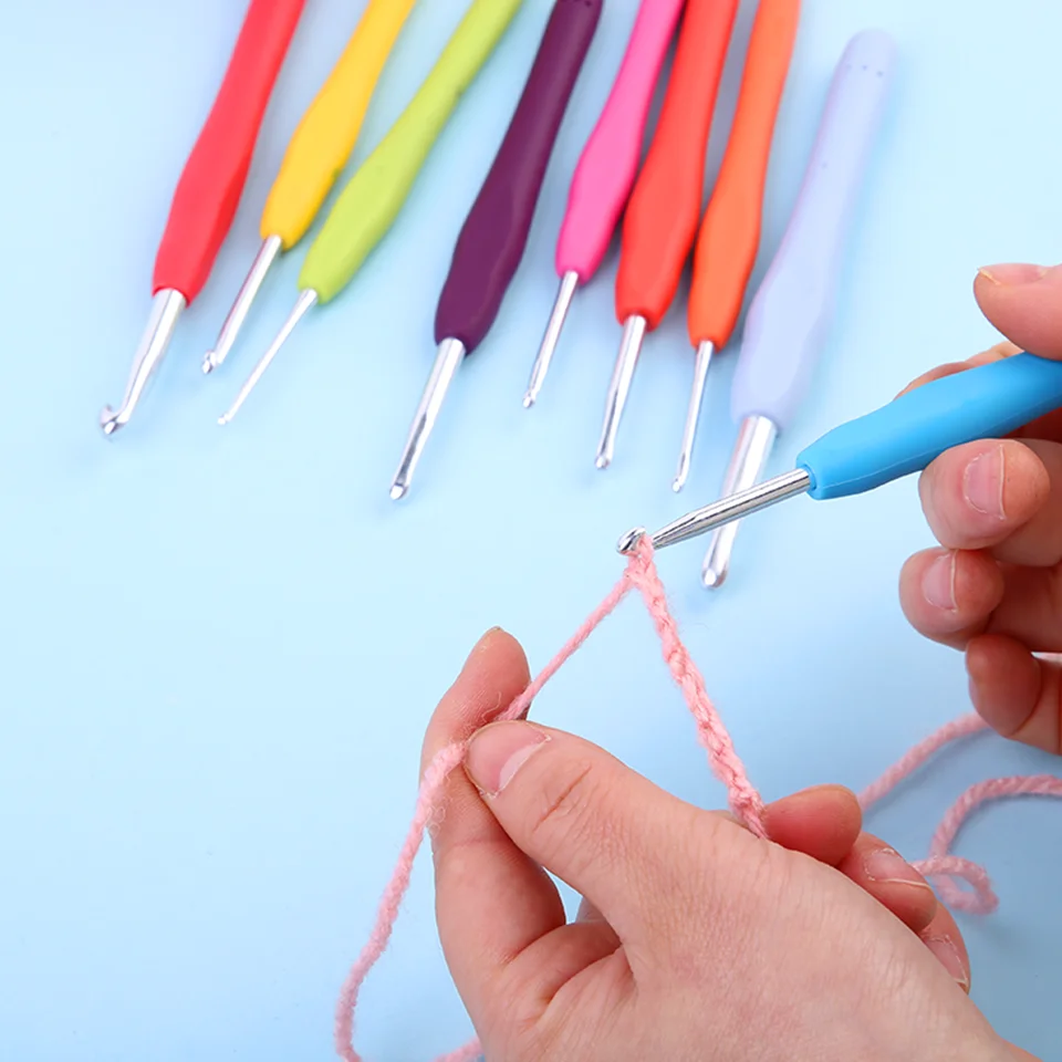 Color: Navy - KRABALL Crochet Knitting Hooks Set Needle DIY Handmade Sewing Knit Tool Accessories Set for Sweater DIY Craft Scarf Weaving