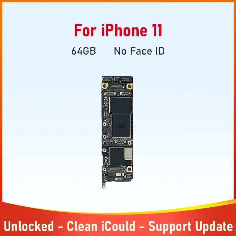 Color: Red, Ships From: CHINA - New Phone Motherboard for iPhone 11 64g 128g 256g Mainboard With Face ID Unlocked Logic Board With Cleaned iCloud Support Update