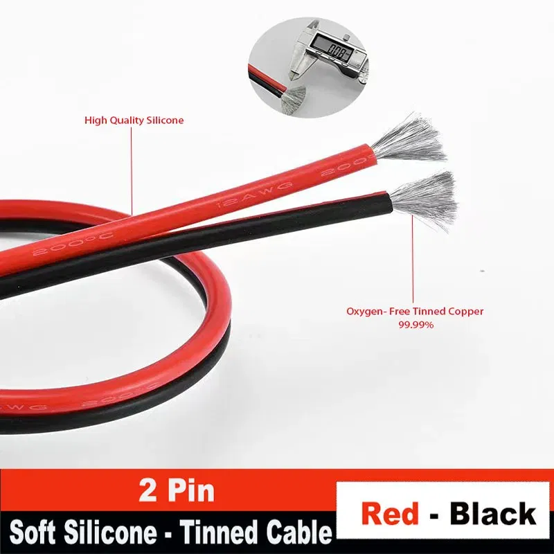 Color: WHITE, Specification: 16 AWG, Length: 50m - Super Soft 2 Pin Red and Black Silicone Cable 28awg 26awg 24 22 20 18 16 14 12awg 10awg 8awg High Temperature Tinned Copper Wire