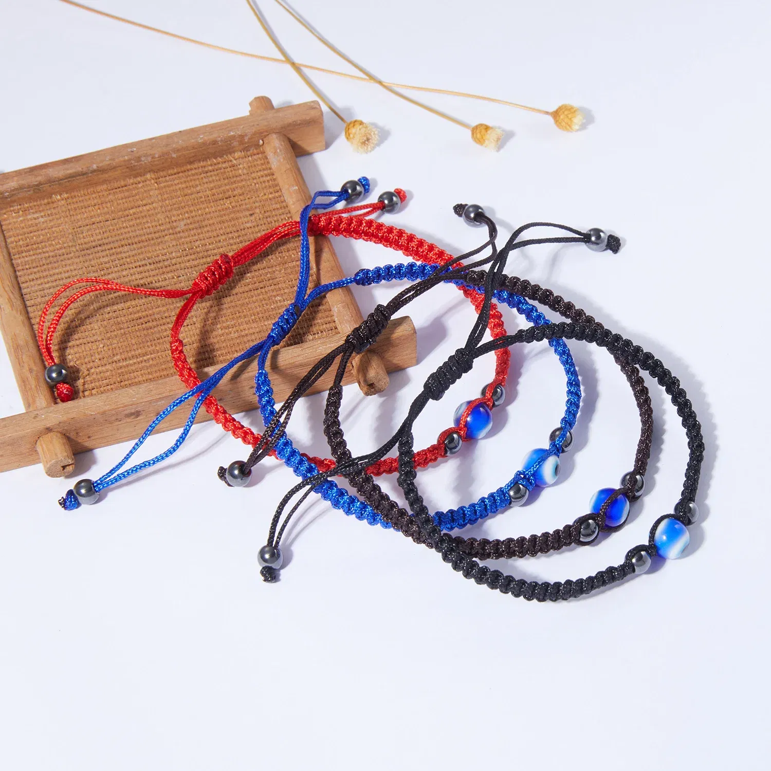 Metal Color: Light Yellow Color - Prayer Turkish Hand Palm Evil Eye Braided Bracelet Blue Black Color Nylon Thread Lucky Couple Bracelet&Bangles Jewelry Men Women