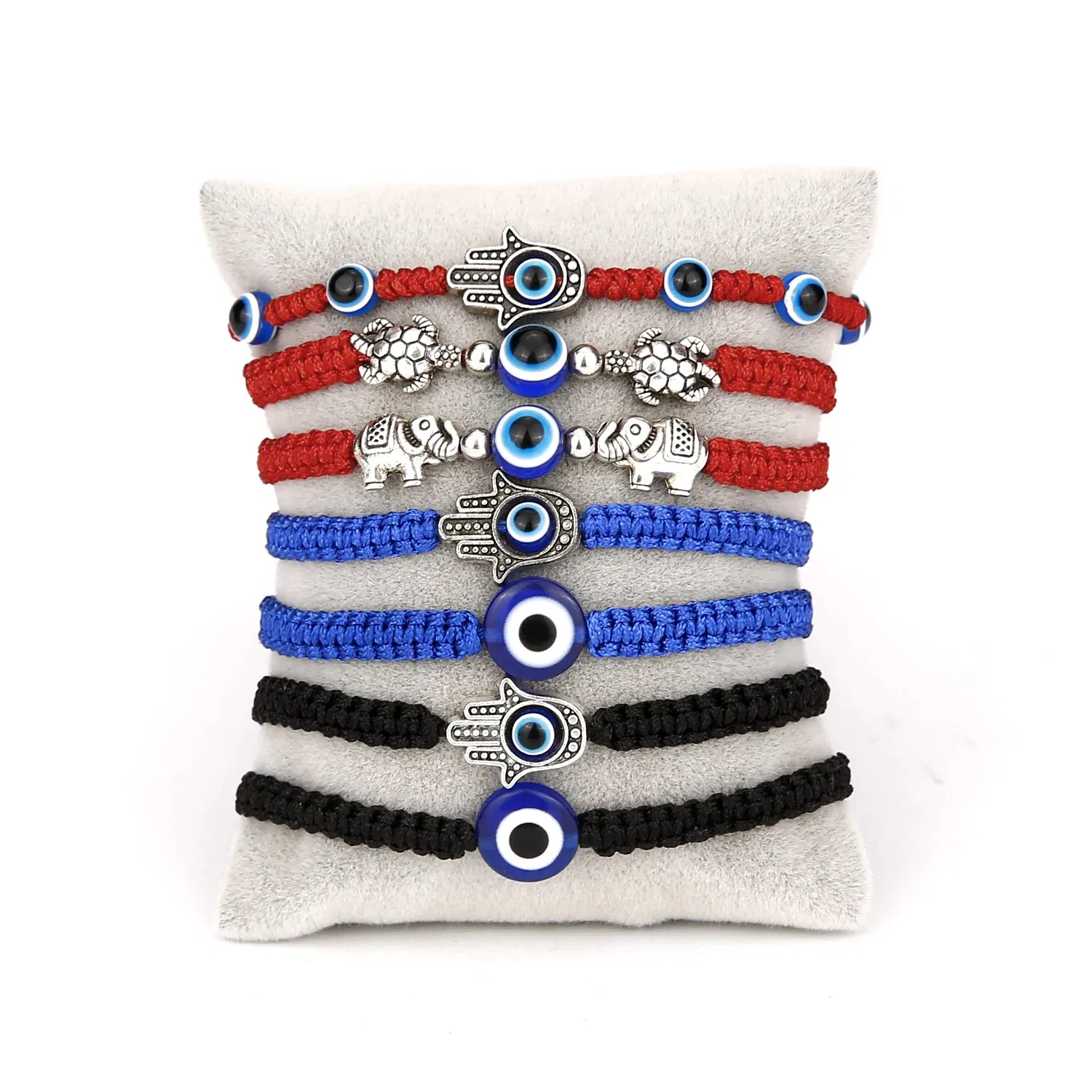 Metal Color: Light Yellow Color - Prayer Turkish Hand Palm Evil Eye Braided Bracelet Blue Black Color Nylon Thread Lucky Couple Bracelet&Bangles Jewelry Men Women