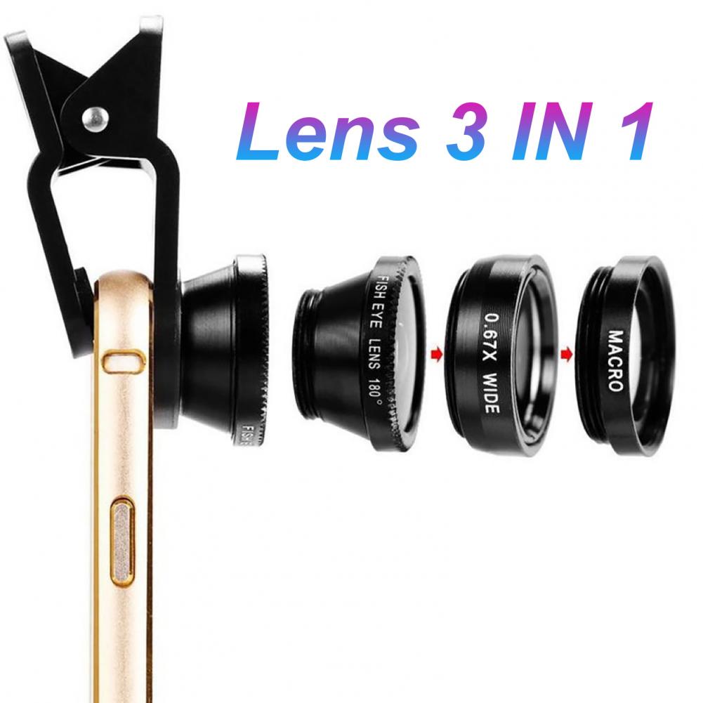 Color: Red - New Wide Angle Macro Fisheye Lens Camera Kits Mobile Phone Fish Eye Lenses With Clip 0 67x For Iphone All Cell Phones