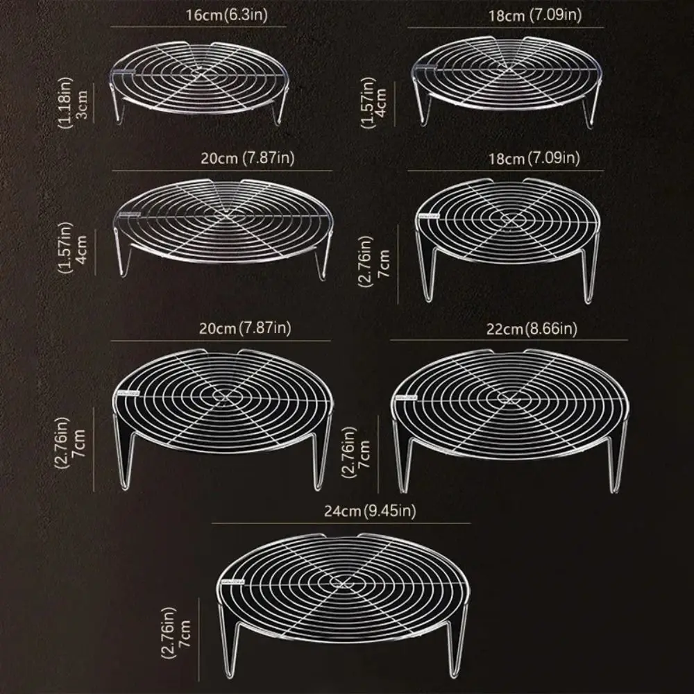 Color: army green - 304 Stainless Steel Steamer Rack Multifunction Pot Steaming Tray Dumplings Eggs Grill Stand Kitchen Tableware Cooking Utensils