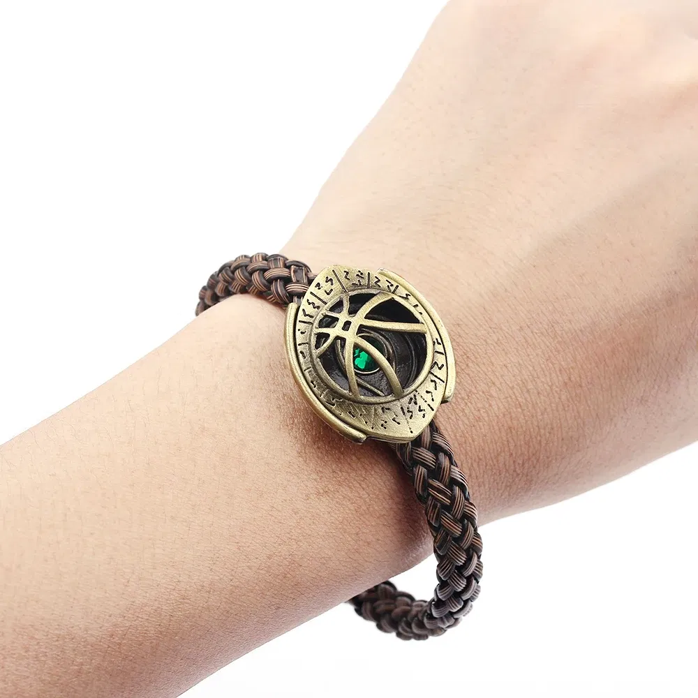 Metal Color: Light Yellow Gold Color, Ships From: CHINA - Marvel Superhero The Avengers Bracelet Iron Man Spiderman Mask Handmade Woven Leather Rope Bangle Charm Jewelry Accessory