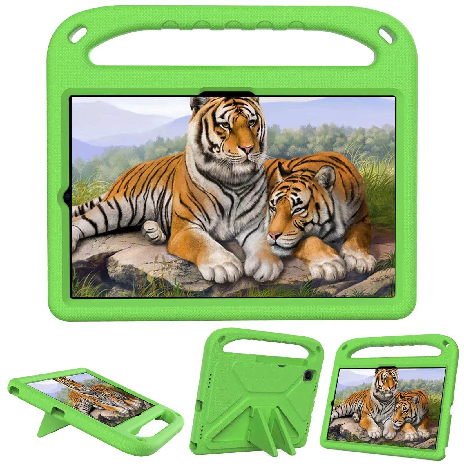 Color: green, Size: iPad 10th - Kids tablet case  for Samsung Galaxy Tab S9FE+ S9+ S9 S8 S8+ S7FE S7+ A7Lite S5e S6 Lite A9+ A9 A8 A7 T510 T307U Child shel