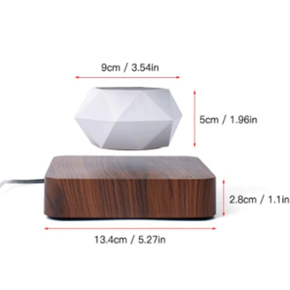 Color: Black, Sheet Size: Small - Levitating Air Bonsai Pot Rotation Flower Pot Planters Magnetic Suspension Floating Pot Potted Plant Home Without Plants