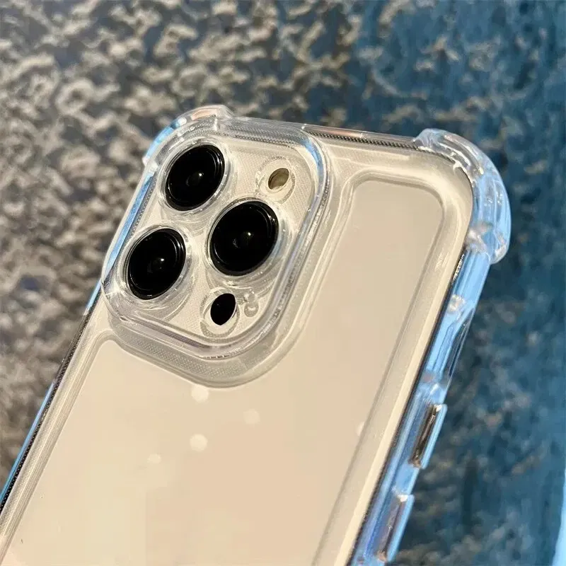 Material: aluminum, Color: Clear - Vanuoxin Luxury Shockproof Case for iPhone 15 14 13 12 11 Pro Max with Electroplat Button Bumper Phone Back Cover Clear & Black