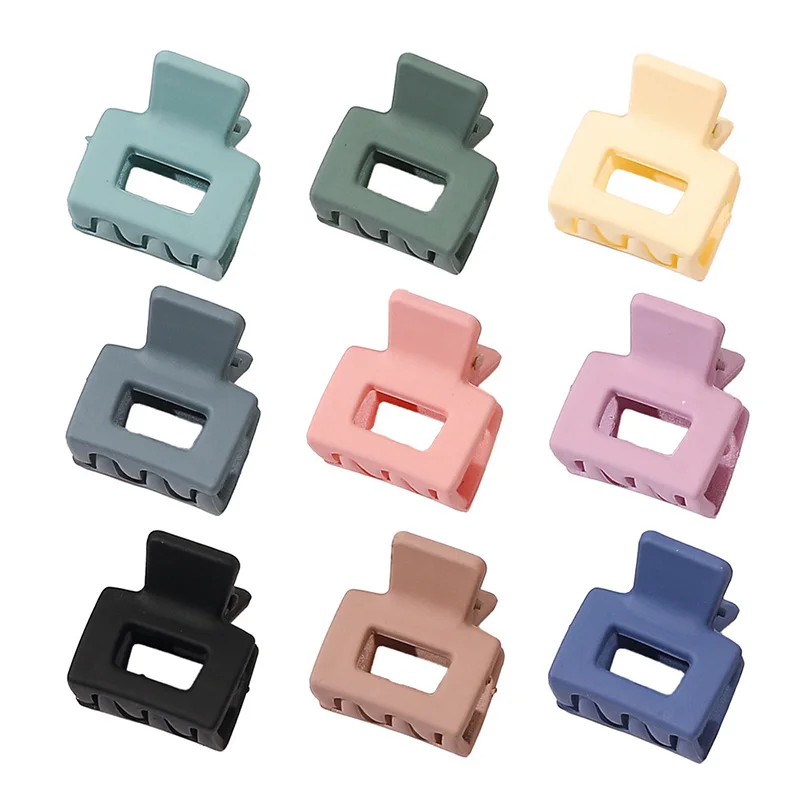 Color: black - Solid Small Size Square Hair Claws Crab Hair Clips Women Ponytail Clips Hair Styling Tools Hair Accessories Headdress Barrettes
