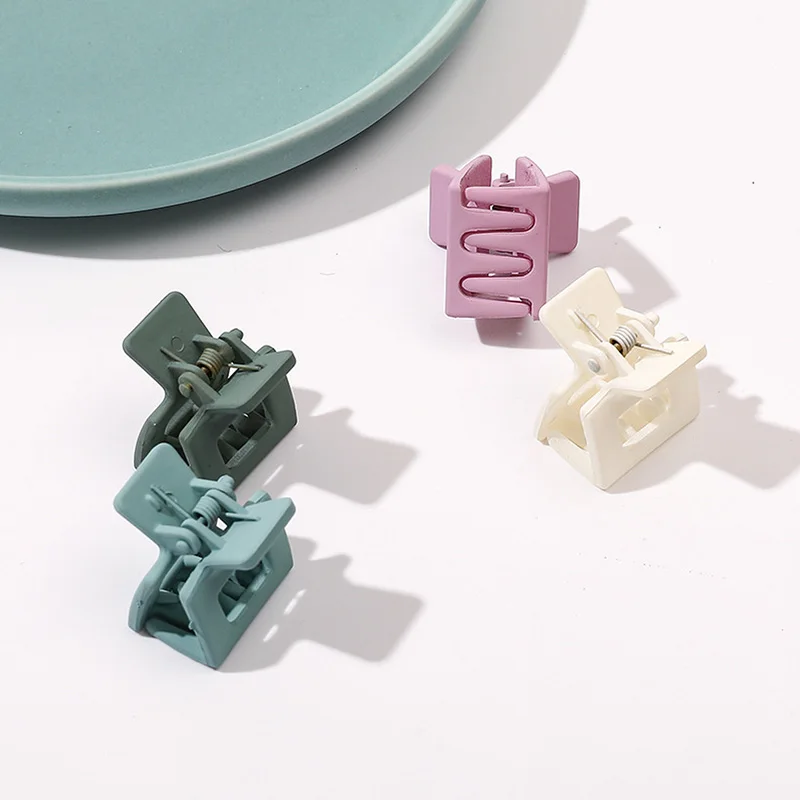 Color: black - Solid Small Size Square Hair Claws Crab Hair Clips Women Ponytail Clips Hair Styling Tools Hair Accessories Headdress Barrettes