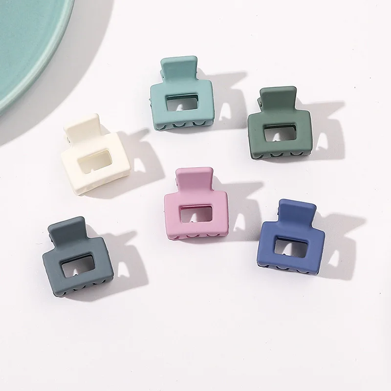 Color: black - Solid Small Size Square Hair Claws Crab Hair Clips Women Ponytail Clips Hair Styling Tools Hair Accessories Headdress Barrettes