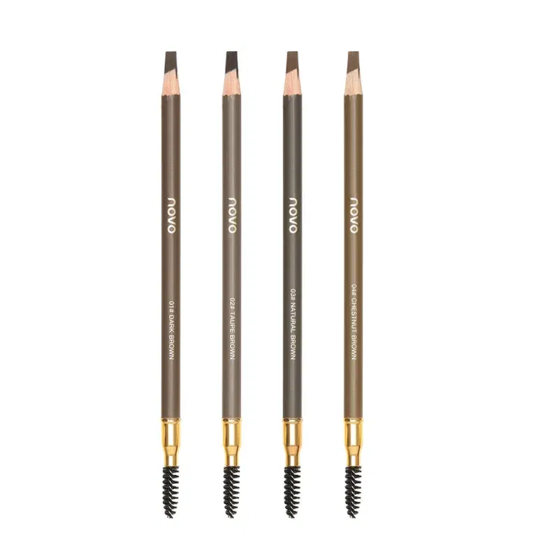 Color: Chocolate - Waterproof Eyebrow Pen with Brush 7 Colors Natural Lasting Non-caking Eyebrow Pencil Outlining Wild Brow Korean Makeup Cosmetics