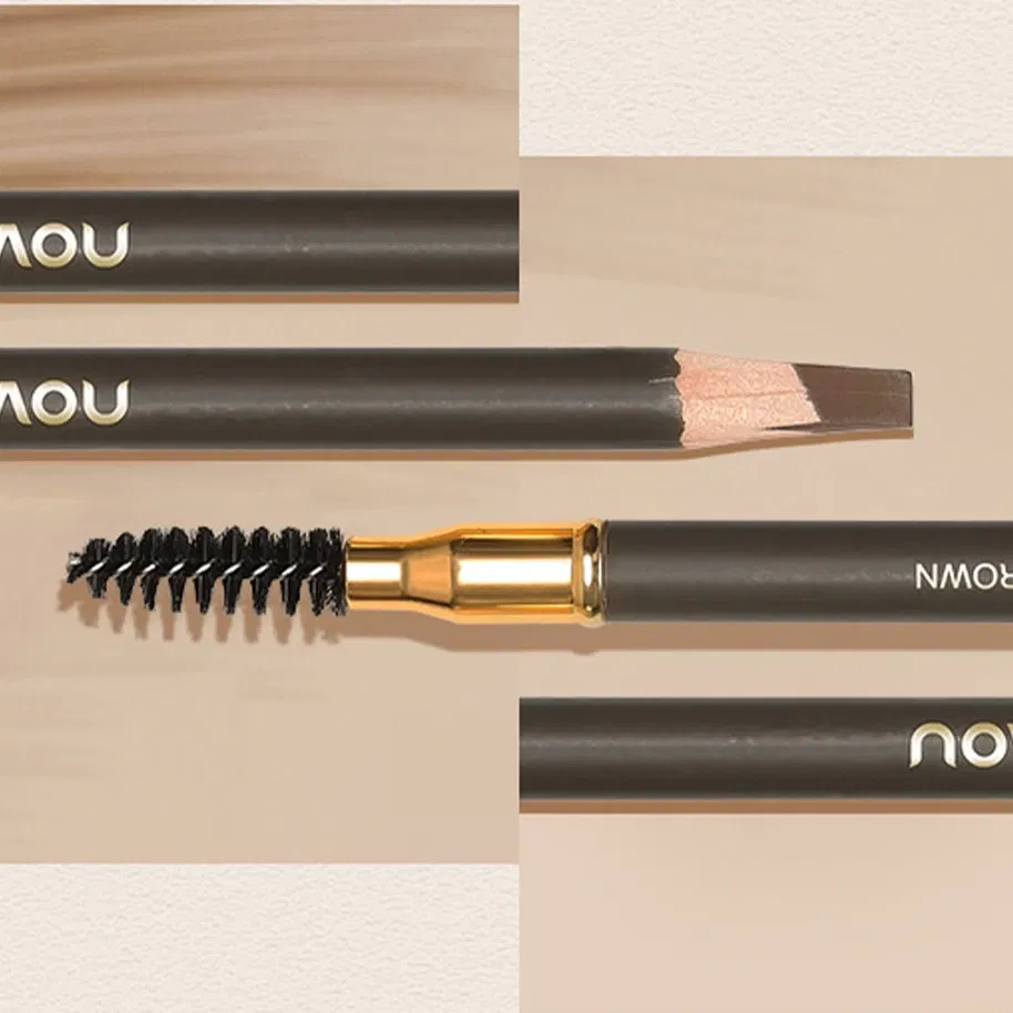 Color: Chocolate - Waterproof Eyebrow Pen with Brush 7 Colors Natural Lasting Non-caking Eyebrow Pencil Outlining Wild Brow Korean Makeup Cosmetics