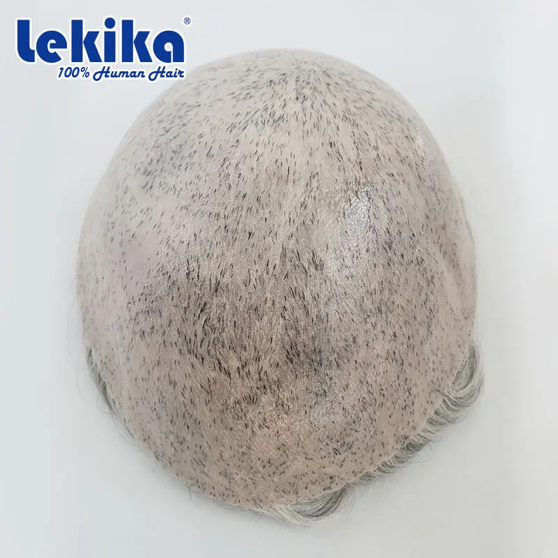 Toupee Men Prosthesis 0.12-0.14mm Full Skin Man Wig More Durable Male Hair 100% Human Hair System Unit Capillary Prosthesis