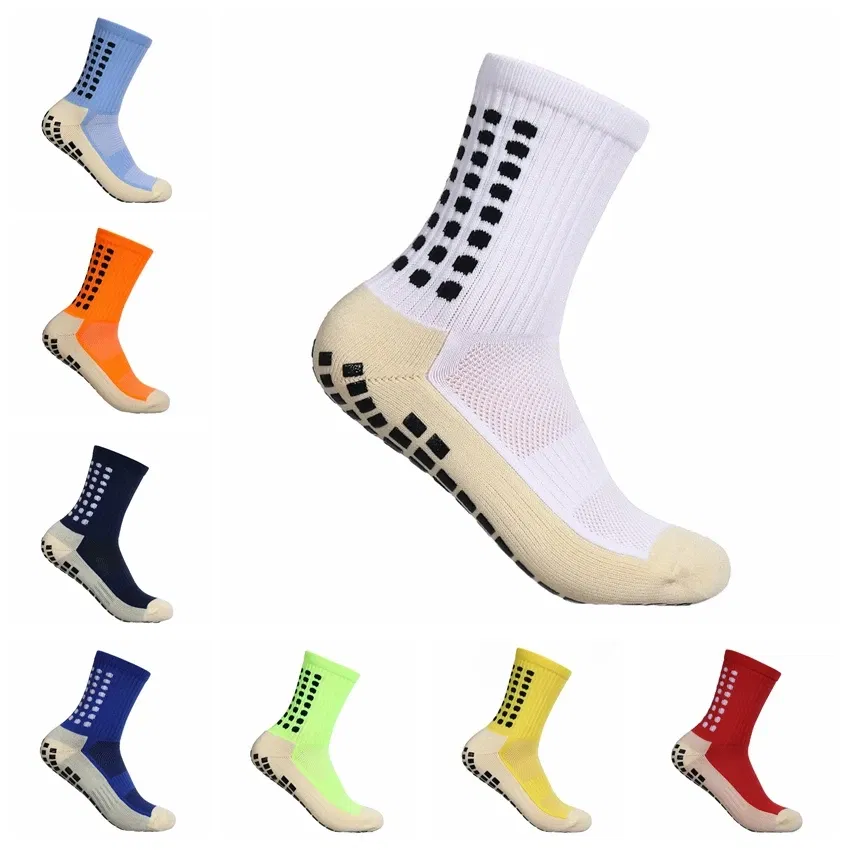 Color: Orange - Anti-slip Soccer Women Men Outdoor Sport Grip Football Yoga Socks