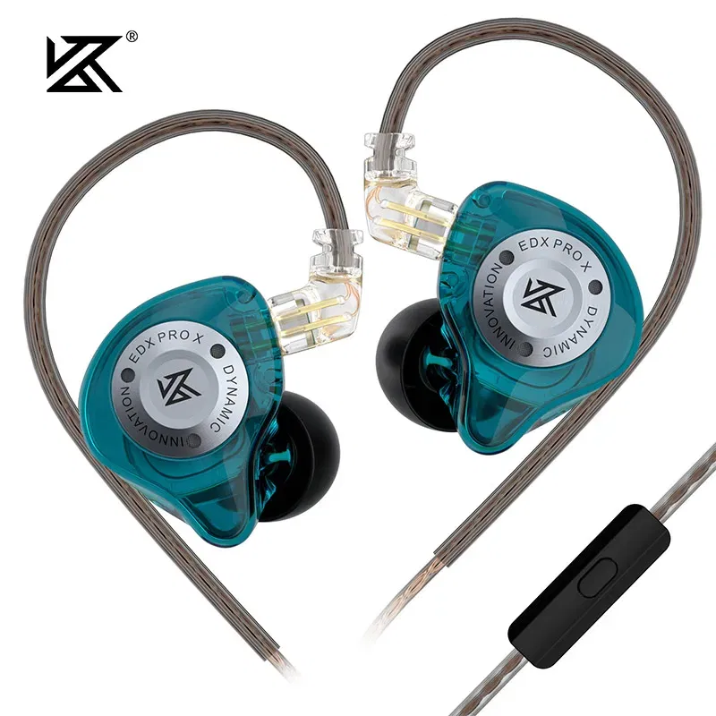 Color: Yellow - KZ EDX PRO X Dynamic Drive Headphones HIFI Heavy Bass Earbuds Sports Metal Headphones Detachable Headphones 2PIN