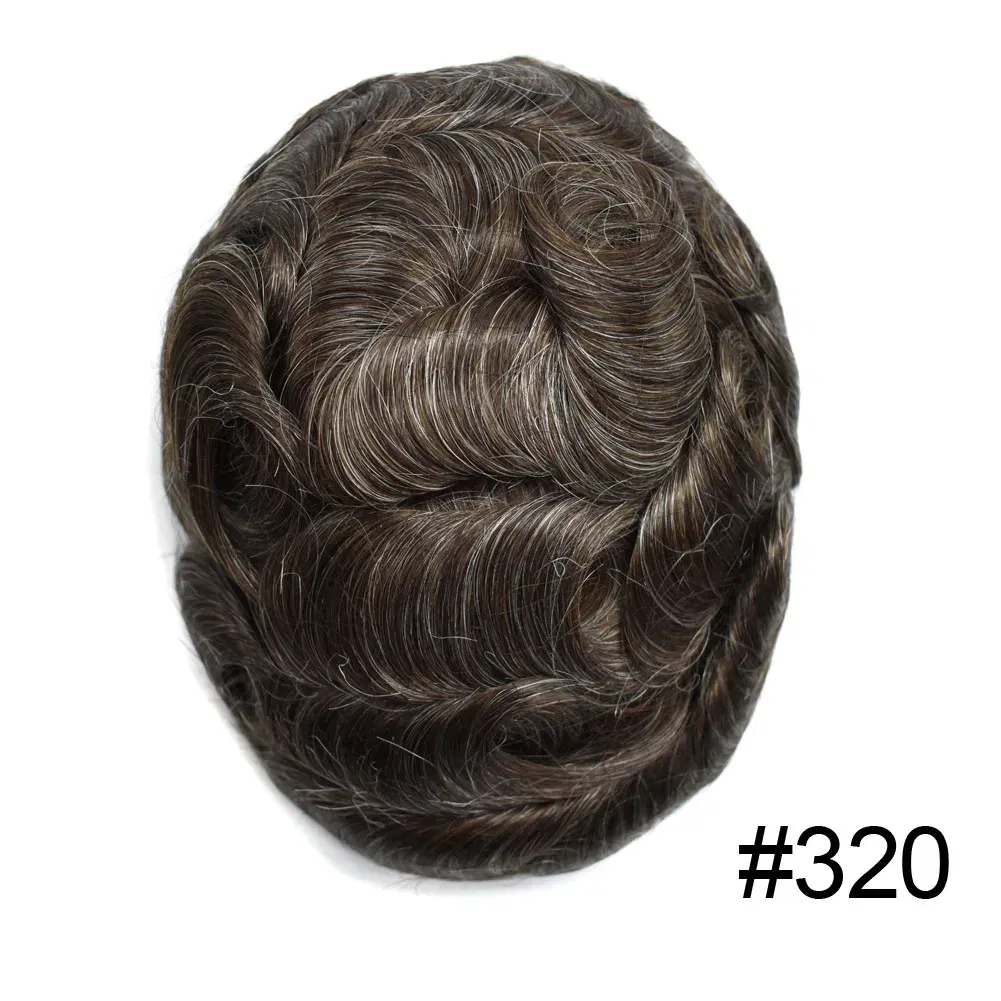 Men Toupee Hair Systems Ultra Thin Skin 0.06MM V-LOOP Capillary Prosthesis Invisible Hairline Real Human HairPieces Hair Units