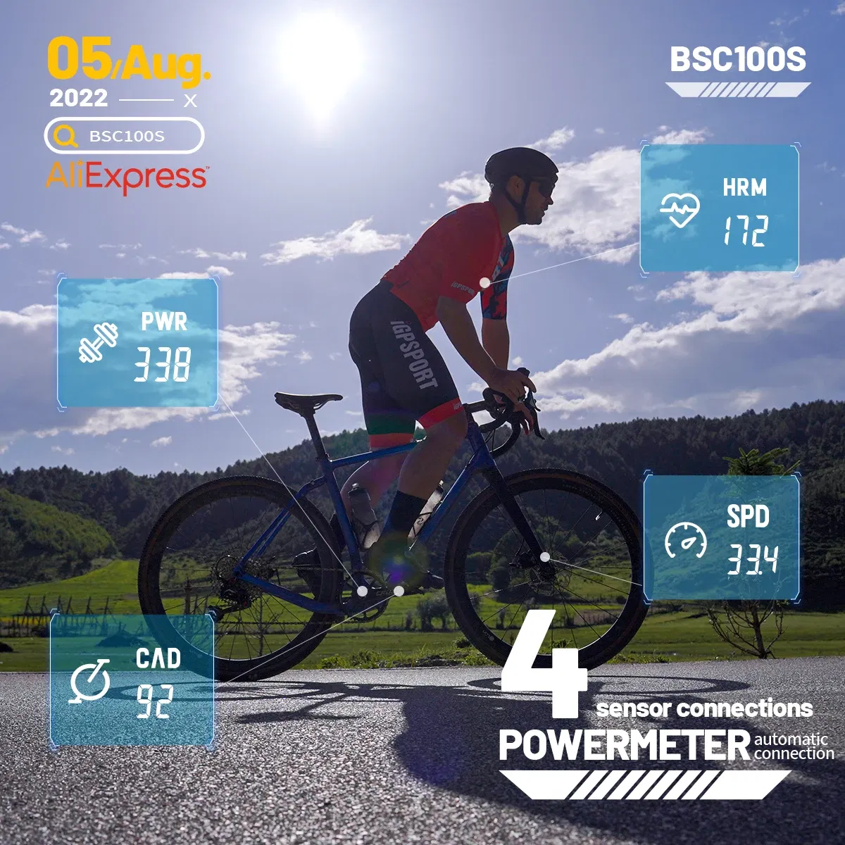 Color: light yellow - Igpsport Bsc100s Bicycle Computer Outdoor Riding Odometer Candence Sensor Mtb Road Bike Igs 100s Speedometer Ant+ Gps