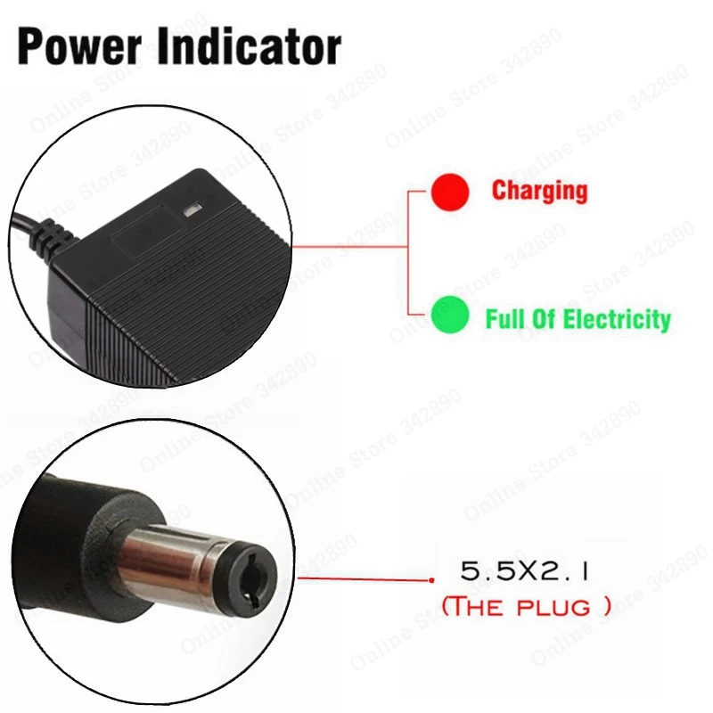 Color: Burgundy - YYHQQBAD 29.4V 2A lithium battery Charger for 24V 25.2V 25.9V Electric Scooter electric bicycle 7Series li-ion battery Charger
