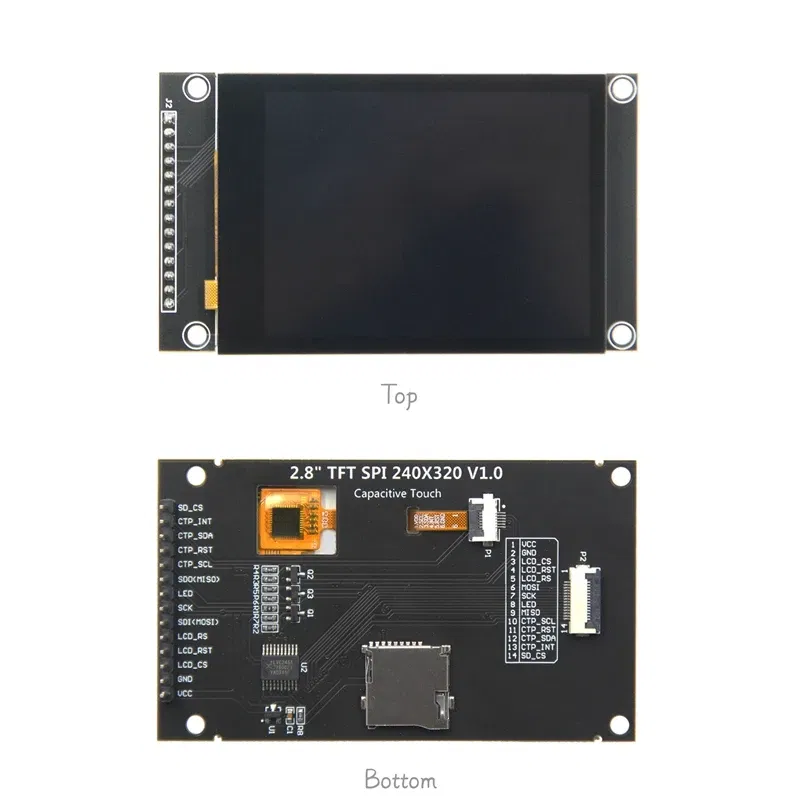 Color: green - 3.5 inch SPI TFT LCD Screen Colorful IPS capacitive Touch Display Module ST7796 320*480  IPS For Esp32&arduino