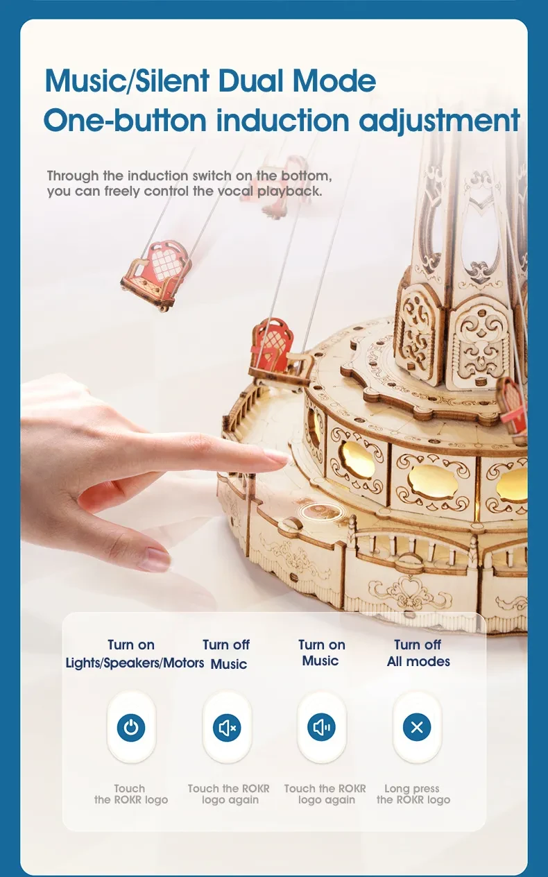 Swing Ride DIY Music Box 3D Wooden Puzzle EA02