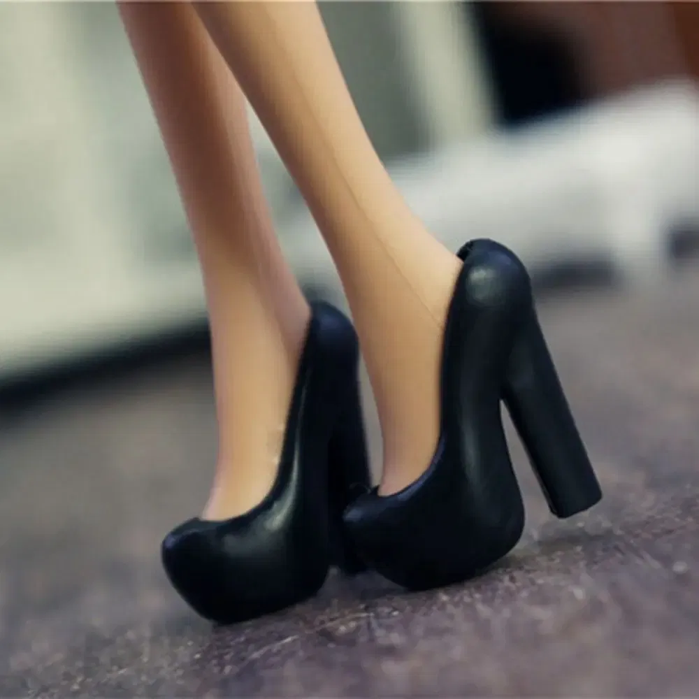 Color: Red Wine - 30CM Doll Shoes Fashion Female High Heels Hollowed Roman Sandals Casual Shoes Sneakers For 1/6 Bjd Dolls Accessories Kids Toys