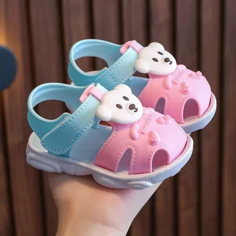Color: Black, Shoe Size: 3.5 - 2023 Summer Baby Boys Girls Sandals Children Beach Sandals Cartoon Infant Toddler Shoes Comfortable Soft Sole Kids Student Shoes