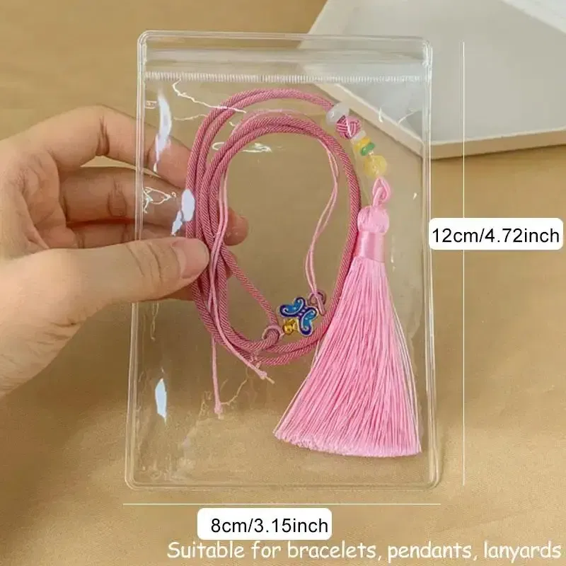 Color: green, Size: M - 20/50/100 PVC transparent zipper bags, dust-proof and anti-oxidation pockets, used for packaging small jewelry items