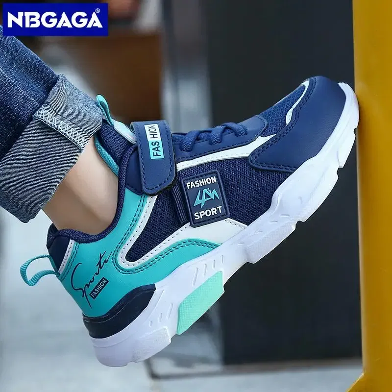 Color: black, Shoe Size: 33 - Children Casual Shoes for Boys Breathable Sneaker Summer Air Mesh Kids Hook&Loop Students School Shoe Size28-40