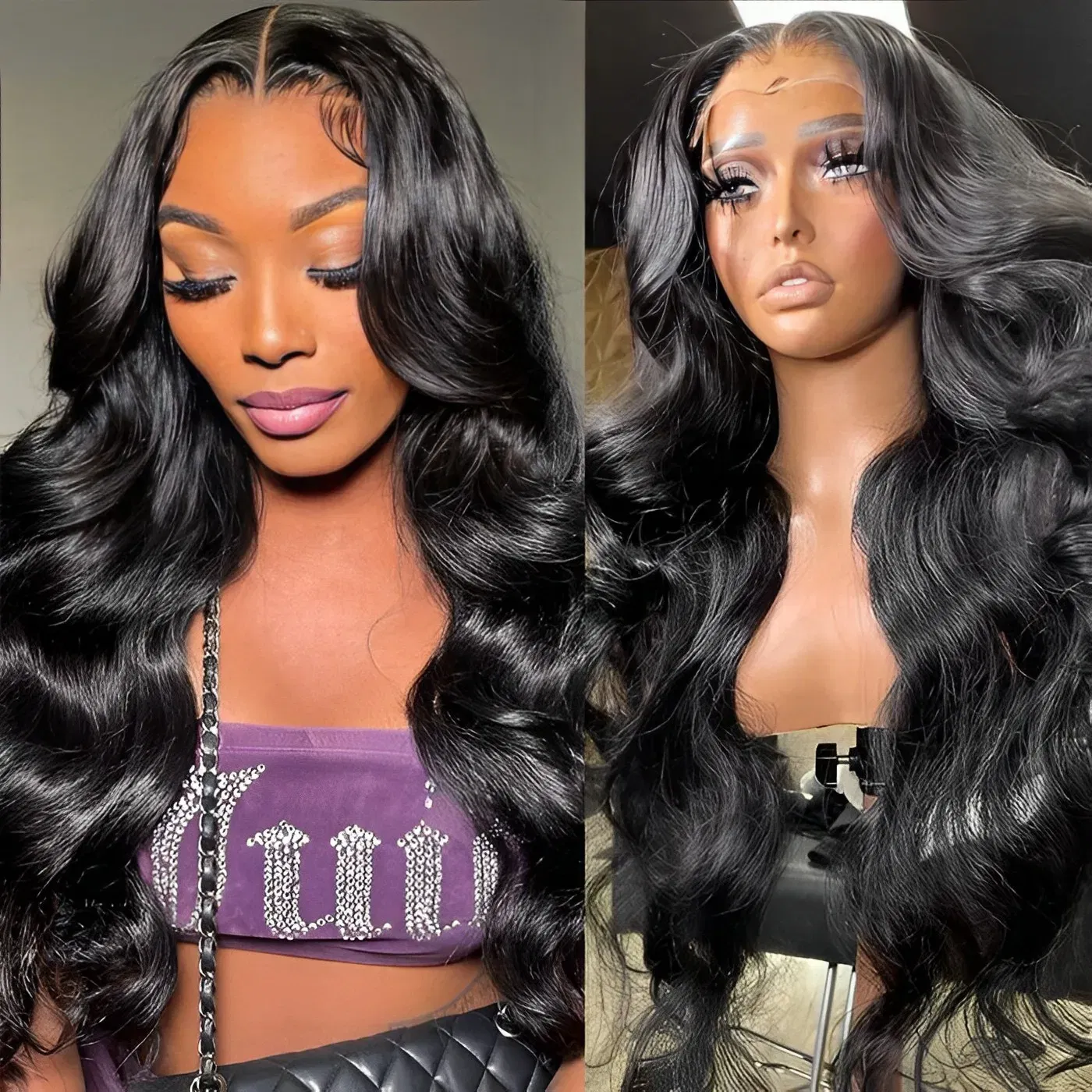 Color: #1B, Ships From: CHINA, Stretched Length: 18inches, Density: 150% - 13x4 13x6 Transparent Body Wave Wig Pre Plucked Glueless 4x4 HD Lace Closure Wigs For Women Brazilian Lace Front Human Hair Wig