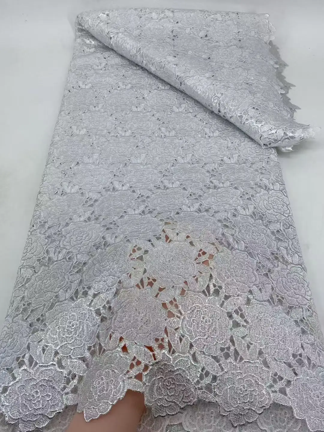 Color: Pink, Width: 120cm, Length: 5 yards - 2025 High Quality African Nigerian Milk Silk Sequence Lace Fabric Guipure Cord Laces For Wedding Party Sewing material