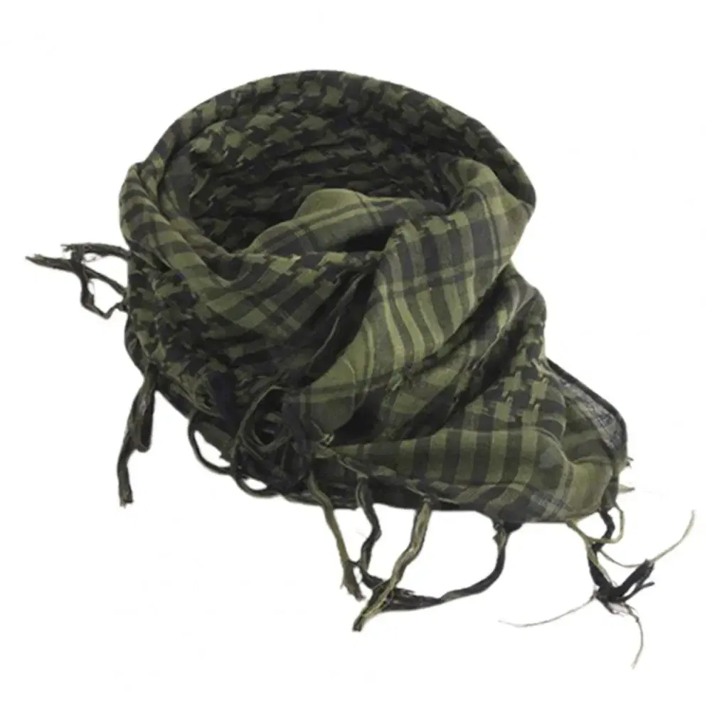 Color: Army Green - Scarf Army with Tassel for Men Women Scarf Mask Scarf Unisex Lightweight Plaid Pattern Cotton Keffiyeh Scarf for Winter