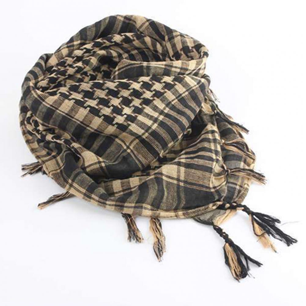 Color: Army Green - Scarf Army with Tassel for Men Women Scarf Mask Scarf Unisex Lightweight Plaid Pattern Cotton Keffiyeh Scarf for Winter
