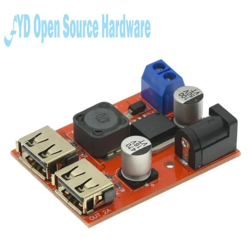Color: Red, Ships From: CHINA - LM2596 Dual USB Output 9V / 12V / 24V / 36V Car Charger Switch 5V DC-DC Power Supply Module 3A Buck Regulator Converter