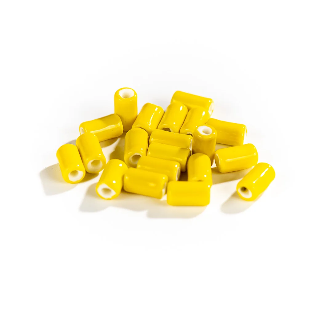 Color: Green - 10mm 20pcs Small Tube  Pure Color Ceramic Beads Handmade Jewelry Making Supplies Bulk Wholesale Necklace Joias Diy #XN336-1